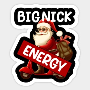 Big Nick Energy Funny Men Santa Ugly Christmas Sticker